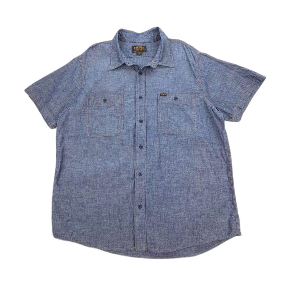 FILSON Short Sleeve Chambray Shirt vintage fade blue Indie Heritage Boho Utility